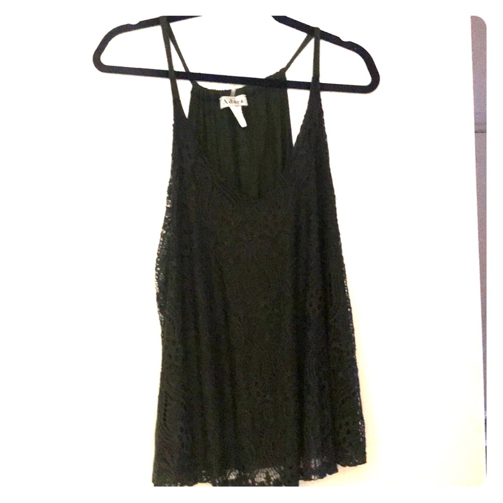 Olive green lace tank